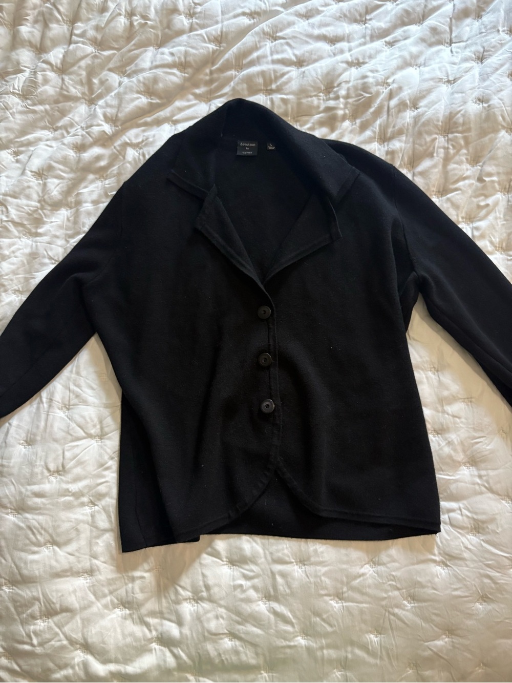 Cyrus Black Three-Button sweater blazer L